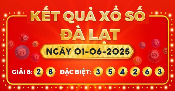 Kết quả xổ số Đà Lạt ngày 1/6/2025