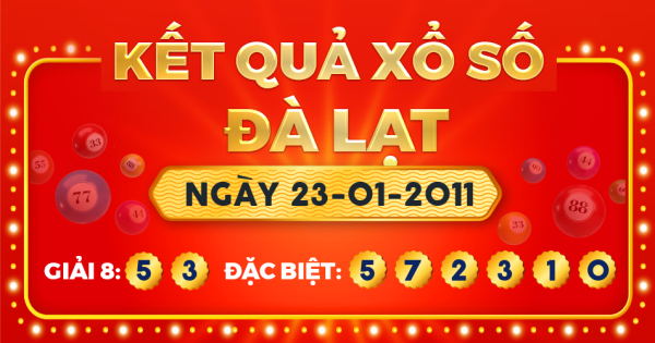 Kết quả xổ số Đà Lạt ngày 23/1/2011