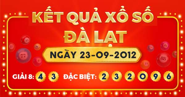 Kết quả xổ số Đà Lạt ngày 23/9/2012