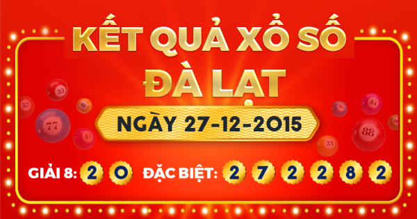 Kết quả xổ số Đà Lạt ngày 27/12/2015
