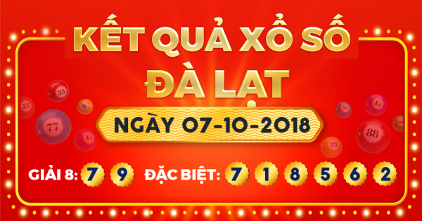 Kết quả xổ số Đà Lạt ngày 7/10/2018